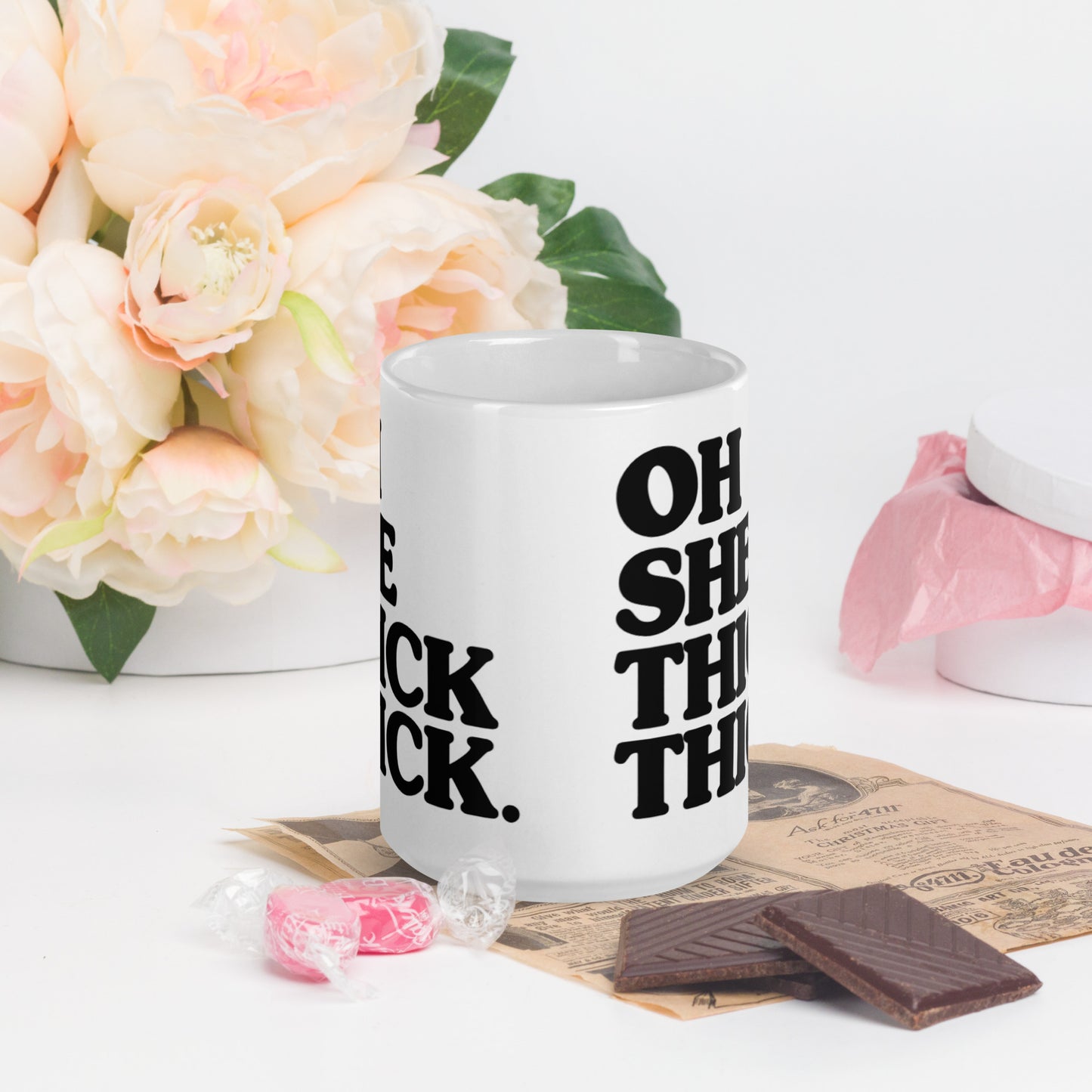 The Oh She THICK THICK White Mug - The Thick Girl Gang