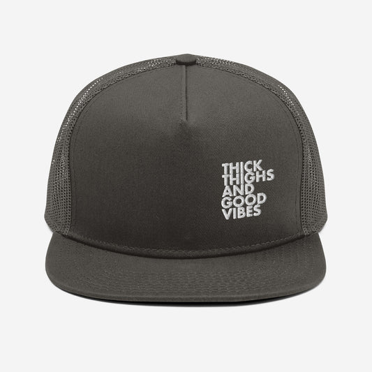 The THICK Thighs and Good Vibes Mesh Back Snapback - The Thick Girl Gang